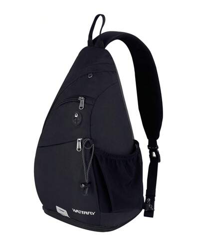 WATERFLY Sling Bag Large Crossbody Backpack Men Women Over Shoulder Daypack Casual Cross Chest Side Pack
