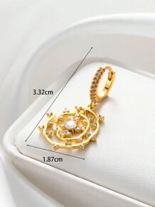 Toppiercing 1 Miếng Tối giản Đúng mốt Đồng Mặt dây chuyền mặt trăng & Hoa Hoa tai Cái móc & Hình-chữ C Thép không gỉ Xuyên Nghiên cứu - Vàng - Xem 6