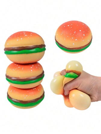 1pc Simulated Hamburger Squishy Toy: Stretchy, Rebound & Adult Stress Relief Venting Ball