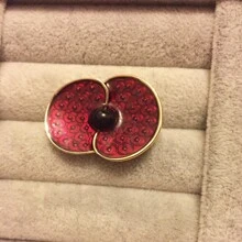 Spilla con papavero smaltato rosso, souvenir del Remembrance Day nel Regno Unito, accessorio per Ognissanti, gioiello per la Festa degli Insegnanti, accessorio per costumi, ciondolo per borse, accessorio per l'ufficio, regalo di Natale