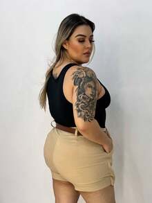 Plus Size Tank Tops & Camis - 黑色 - 查看 3