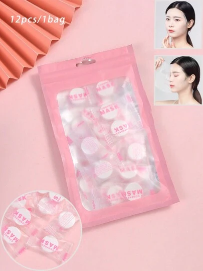 12pcs/24pcs/1bag Silk Compressed Face Masks, Candy Packaging Invisible Dry Face Mask Paper, Skin-Friendly Comfortable Breathable Ultra-Thin Hydrating Wet Mask Stickers