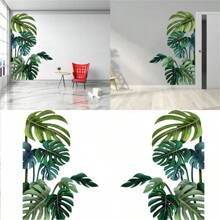 Pegatinas De Pared Fáciles De Instalar De Hojas Verdes Tropicales: Superficie De Vinilo Brillante, Decoración De Hogar Temática Natural Vibrante - ¡opción Ideal Para Superficies De Plástico!