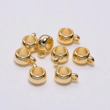 100入組銀色轉接管狹長型串珠連接器魔鬼氈小球串珠吊墜珠柱墊珠,diy手鍊珠寶製作配件 - CCB Bail Beads - 查看 15