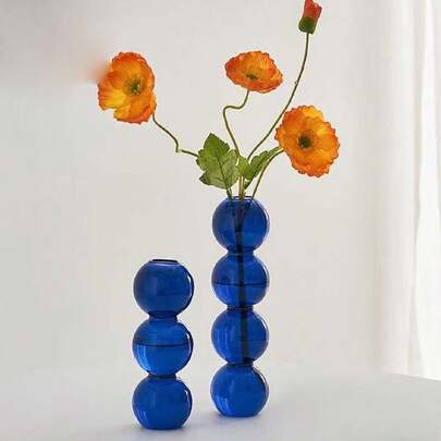 Ins設計師風格泡泡玻璃彩色球形花瓶,適用於咖啡店、民宿,柔軟的裝飾品