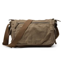 Gootium Canvas Messenger Bag Mens Shoulder Bag Satchel - Army Green - View 1