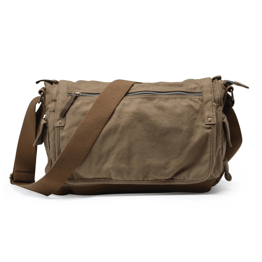 Gootium Canvas Messenger Bag Mens Shoulder Bag Satchel - Army Green - View 1