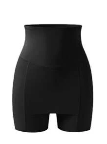 1 pieza Leggings para mujer de cintura alta con control de abdomen y Short interior sin costuras - Short doble capa para una silueta suave, diseño antitransparencia y con borde que no se enrolla, imprescindible para días ventosos, apto para uso diario.