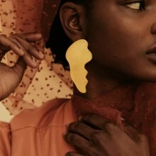 时尚不对称几何造型吊坠耳环，百搭风格 - 幾何耳環 - 查看 2