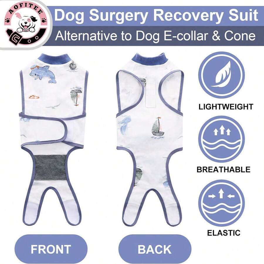 Dog Recovery Suit, Post Surgery Wear, Soft And Breathable , Suitable