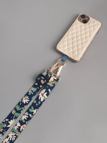 彩绘斜挎手机挂绳可调节颈挂绳带垫圈夹防丢失通用手机壳挂绳送给母亲、家人、朋友、生日、节日的礼物手机挂饰、手机链 - 藍色 - 查看 4