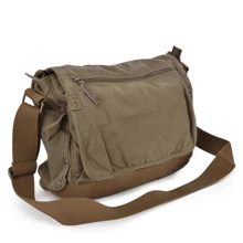Gootium Canvas Messenger Bag Mens Shoulder Bag Satchel - Army Green - View 2