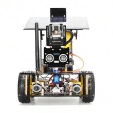 TSCINBUNY ESP32 Automation Robot For Arduino Kit, Solar Charging Robot Kits With ESP32 Cam Full Version Set, DIY Electronics Project Robotic Kit With Manual Instructions And Codes - Apricot - View 4