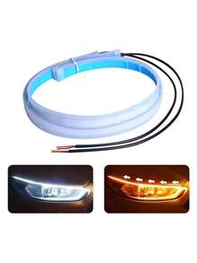 GLANBERT 2入組30/45/60cm柔軟led汽車前燈,薄型條形序列轉向信號drl燈 - 白黃 - 查看 7