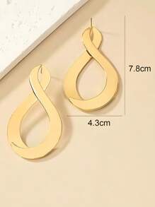 1pair Fashion  Metal Geometric Twisted Drop Earrings