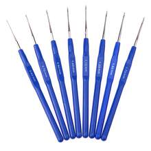 8 Piezas Set De Ganchos De Crochet Pequeños Con Agujas Y Estuches De Tejido De Punto - Azul - Ver 3