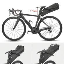 ROCKBROS Cycling Foldable Tail Rear Bag Bike Saddle Bag Waterproof Reflective14L Large Capacity - Brown - View 3