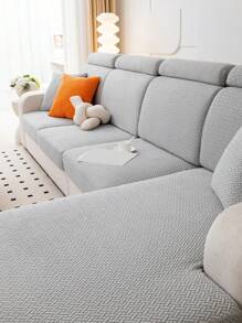 1pc Chenille Fabric Sofa Cushion Cover, Simple, Modern, Anti-Skid Seat Pad For All Seasons