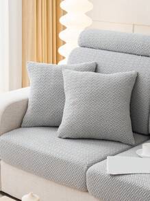 1pc Chenille Fabric Sofa Cushion Cover, Simple, Modern, Anti-Skid Seat Pad For All Seasons