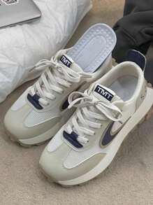 Women's Classic Retro Color Block Casual Sports Shoes, Students' All-Match Running Shoes For Campus