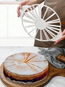 1 Pieza Cortador De Pastel Y Separador De Queso Y Bandeja Para Hornear Pizza Y Molde Para Galletas Redondo Y Cortador De Tarta De Manzana Y Prensa Con Patrón De Rejilla - Blanco - Ver 12