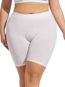 Meguma 1pc Women Plus Size High Waist Shorts, Stretchy Nude Feeling Tight Compression Shorts, Fitness Underwear