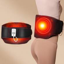Faja lumbar con calefacción, cinturón de soporte para la espalda transpirable con calefacción, vibración y compresión de aire, almohadilla térmica con masaje para la espalda, soporte lumbar para hombres y mujeres