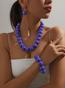 4pcs/Set Beaded Necklace & Pendant Set For Women With Unique, Fashionable, Exaggerated, And Retro Style - Buddhist Bead Jewelry Set - View 20