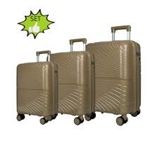 Asge Twin-Wheel Hardshell Luggage Set - M-L-XL Sizes For All Your Travels - Champagne - View 10