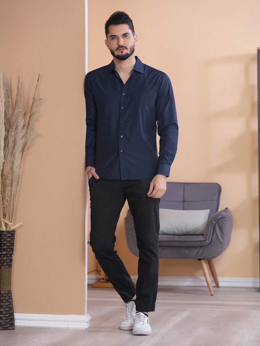 Men Plus Size Shirts - màu đen - Xem 1