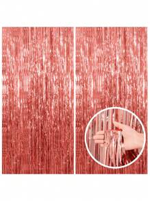 1 tấm rèm phông nền bằng dây kim loại trang trí tiệc Giáng sinh nhiều màu, trang trí sự kiện chụp ảnh tua rua bằng lá nhôm, phông nền tiệc tốt nghiệp Bachelorette màu hồng ngày lễ tình nhân - Nhiều màu - Xem 12