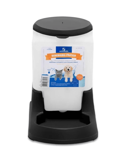 Bebedouro Automático Prático 3 litros Água para Cães E Gatos de Plástico
