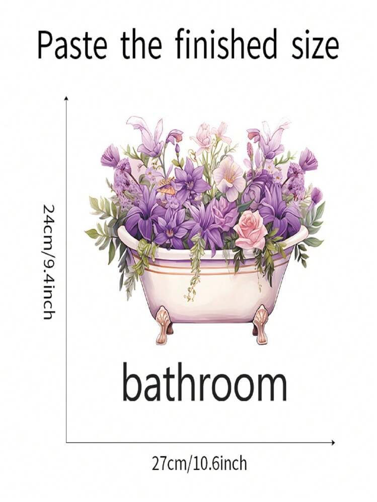 Hermoso adhesivo de pared con flores para la puerta del baño, adhesivos, vinilos decorativos para la decoración del hogar, artículos de decoración de primavera para refrescar tu hogar, adhesivos de decoración de ramas, regalos para cumpleaños y graduación - Multicolor - Añade 5