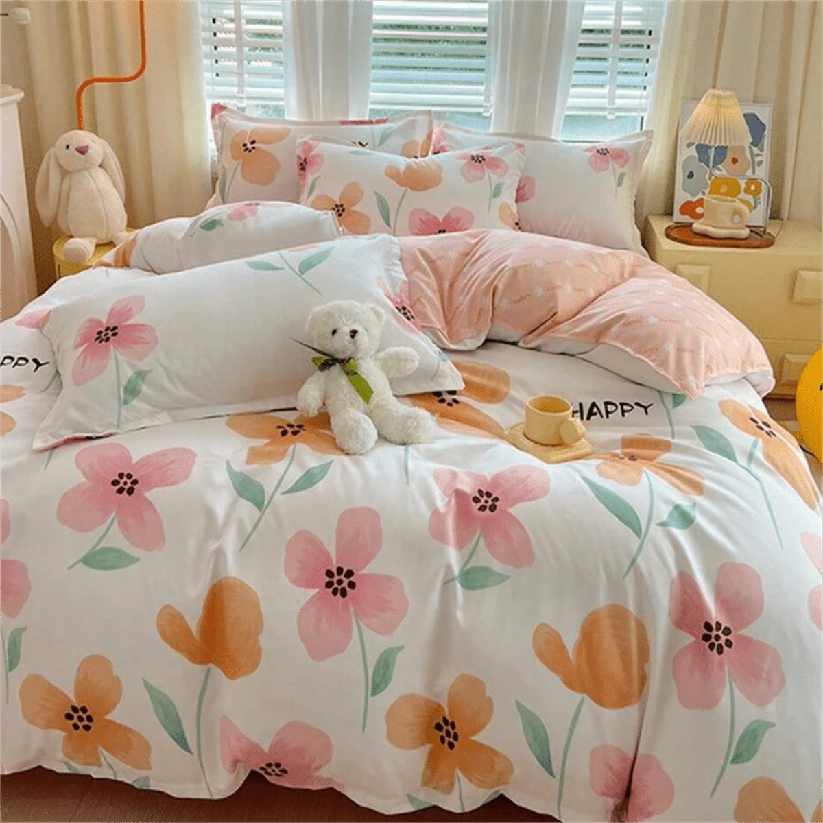 4pcs Mới Làn da thân thiện Đã chải Twill In Bốn Bộ chăn ga gối ( Chất làm đầy ) - Yuncai-cam - Xem 1