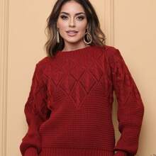 Women Sweater Vests - Màu Đỏ Sâu - Xem 4