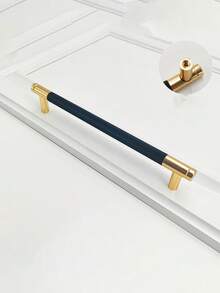 1 Pieza Tirador De Cajón Y Puerta De Armario Enrollado Con Flores De Dos Tonos Sencillo - oro negro - Ver 7