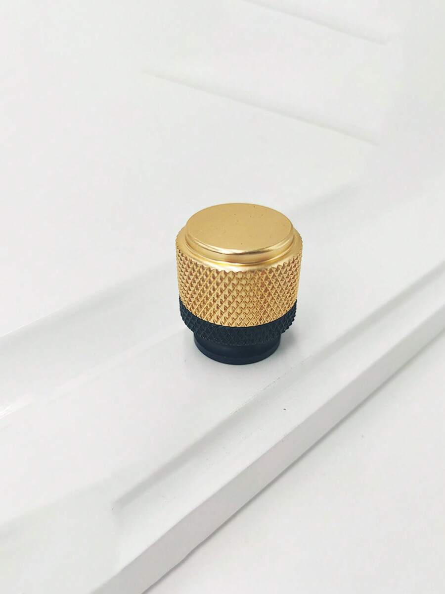 1 Pieza Tirador De Cajón Y Puerta De Armario Enrollado Con Flores De Dos Tonos Sencillo - oro negro - Ver 1