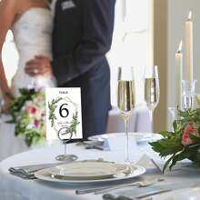 Tafelnummerhouders 20 stuks - 2 inch mini-plaatskaarthouder, korte tafelnummerstandaards voor bruiloften, feesten, afstuderen, recepties, restaurants, decoraties voor thuis, kantoormemo's (goud) - Zilver - Bekijken 7