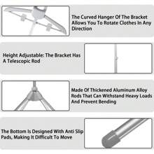 Steamer Stand Telescopic Garment Steamer Rack Height Adjustable Garment Steamer Clothes Rack Foldable Standing Garment Hanger For Steaming Clothes Portable Cloth Steam Rack For Home Steam Ironing - Grey - View 4