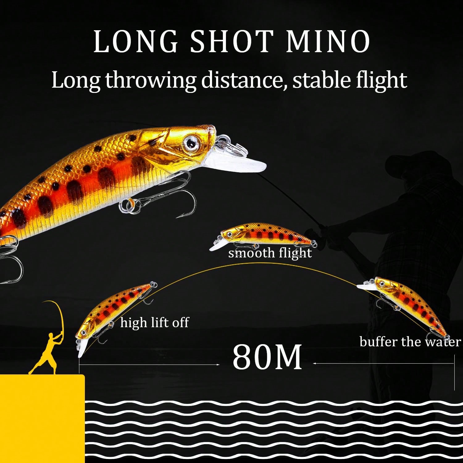 1Pc 50S Sinking Minnow Fishing Lures 60mm 6g Artificial Japan Hard Bait
