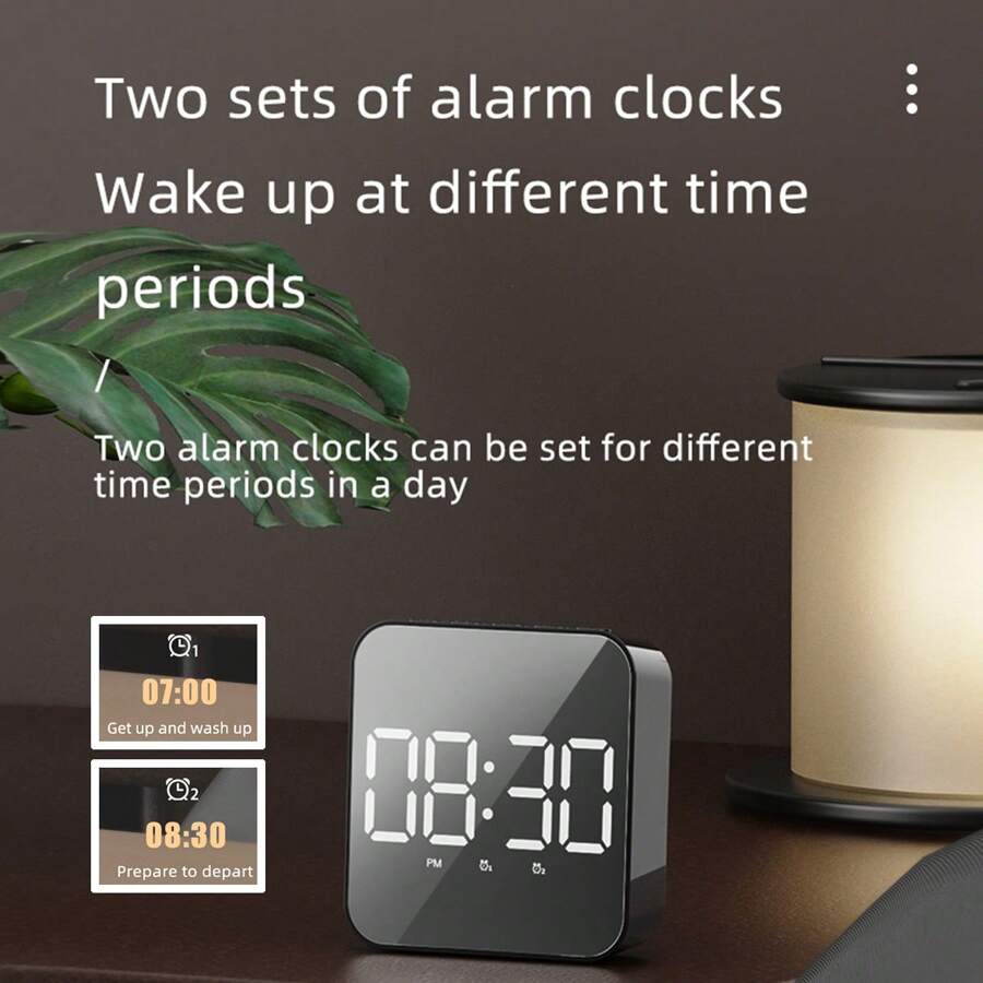 New Led Clock, With Alarm Function And Temperature Display, Large