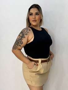 Plus Size Tank Tops & Camis - 黑色 - 查看 2