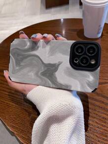 1pc Ombre Gradient Pattern Soft Faux Leather Texture Drop-Proof Phone Case Compatible With Apple And