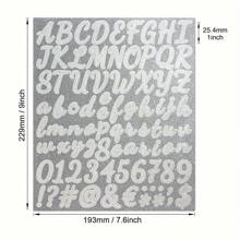 Juego de 12 hojas de pegatinas adhesivas con letras y números brillantes en dorado y plateado, calcomanías para decoración de ventanas, puertas, buzones, cuadernos, salones de clase, empresas, direcciones, ideal para Navidad y Día de San Valentín - Multicolor - Ver 7