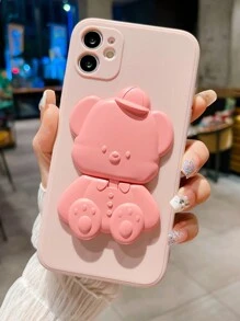 1 件小熊鏡架直邊手機殼相容於 Apple/samsung/xiaomi/redmi/vivo - 淺粉色 - 查看 1