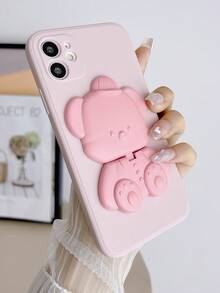 1 件小熊鏡架直邊手機殼相容於 Apple/samsung/xiaomi/redmi/vivo - 淺粉色 - 查看 5