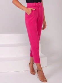 Women Pants - 玫紅色 - 查看 4