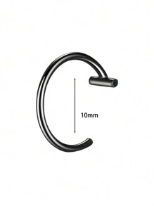 2 件装黑色朋克风格非穿孔唇环，时尚个性化唇环，无需钻孔 - 黑色 - 查看 3