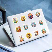 50入組復活節兔貼紙,復活節彩蛋兔貼紙,可愛卡通書籤貼紙,美學韌性防水貼紙,適用於水瓶、筆記本電腦、手機、滑板、吉他、行李箱、剪貼簿、硬帽等裝飾,也是給孩子、青少年和成年人派對用品和剪貼簿禮物的理想選擇 - 藍色 - 查看 7