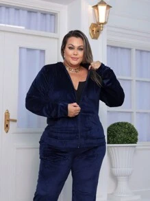 Plus Size Co-Ords - Azul Marino - Ver 4